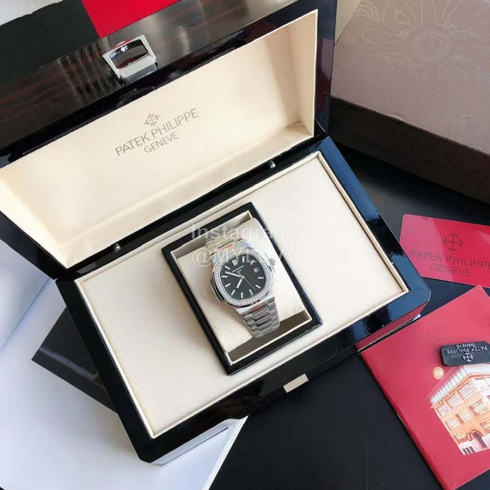 Patek Philippe 316l Steel 40mm Black Dial Watch