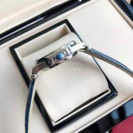 Patek Philippe 316l Steel 40mm Blue Dial Leather Strap Watch