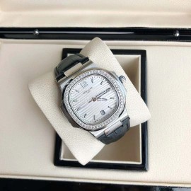 Patek Philippe 316l Steel 40mm Dial Black Leather Strap Watch