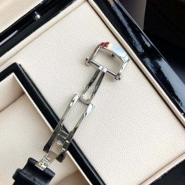 Patek Philippe 316l Steel 40mm Dial Black Leather Strap Watch