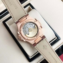 Patek Philippe 316l Steel 40mm Dial Leather Strap Diamond Watch