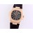 Patek Philippe Leather Strap Mechanical Watch For Men Rose Gold