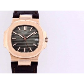 Patek Philippe Leather Strap Mechanical Watch For Men Rose Gold