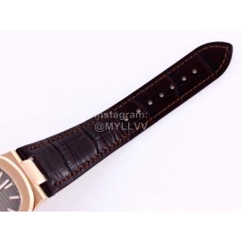 Patek Philippe Leather Strap Mechanical Watch For Men Rose Gold