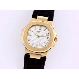 Patek Philippe Leather Strap Mechanical Watch For Men Gold