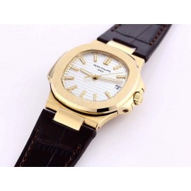 Patek Philippe Leather Strap Mechanical Watch For Men Gold