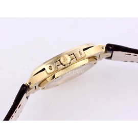 Patek Philippe Leather Strap Mechanical Watch For Men Gold