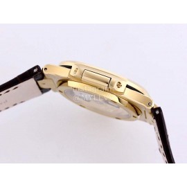 Patek Philippe Leather Strap Mechanical Watch For Men Gold