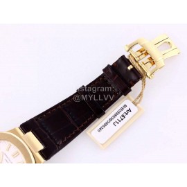 Patek Philippe Leather Strap Mechanical Watch For Men Gold