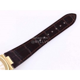 Patek Philippe Leather Strap Mechanical Watch For Men Gold