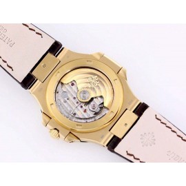 Patek Philippe Leather Strap Mechanical Watch For Men Gold