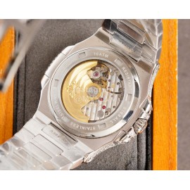 Patek Philippe Black Dial Steel Strap Diamond Watch