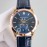 Patek Philippe Navy Leather Strap Multifunctional Watch