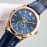 Patek Philippe Navy Leather Strap Multifunctional Watch