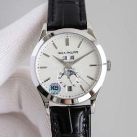 Patek Philippe Black Leather Strap Multifunctional Watch