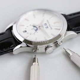 Patek Philippe Black Leather Strap Multifunctional Watch