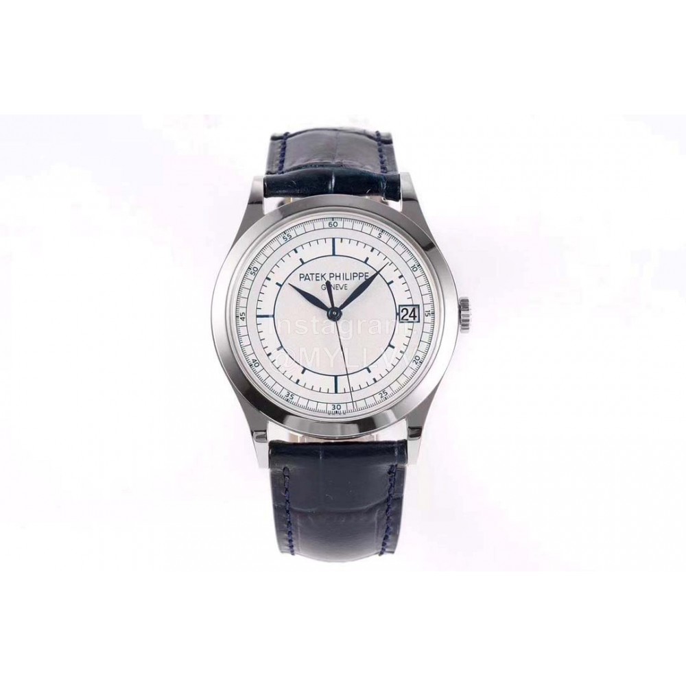 Patek Philippe New 38mm Dial Leather Strap Watch