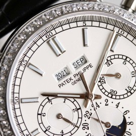 Patek Philippe 316l Steel 41mm Dial Diamond Multifunctional Watch Silver