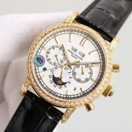 Patek Philippe 316l Steel 41mm Dial Diamond Multifunctional Watch Gold