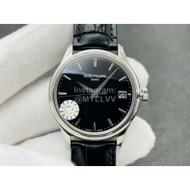Patek Philippe Zf Factory 38mm Black Dial Leather Strap Watch