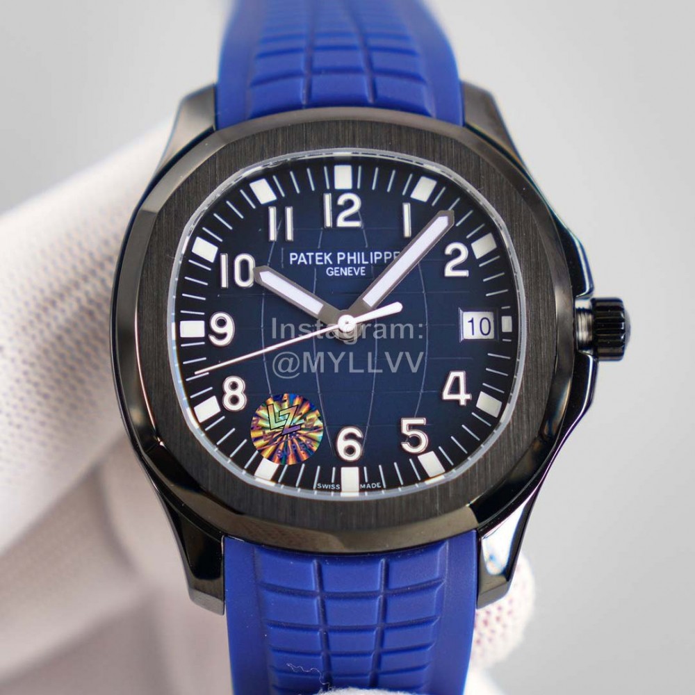 Patek Philippe 316l Steel Blue Rubber Strap Watch