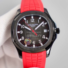 Patek Philippe 316l Steel Red Rubber Strap Watch