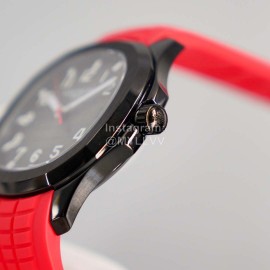 Patek Philippe 316l Steel Red Rubber Strap Watch