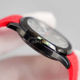 Patek Philippe 316l Steel Red Rubber Strap Watch