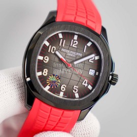 Patek Philippe 316l Steel Red Rubber Strap Watch