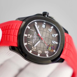 Patek Philippe 316l Steel Red Rubber Strap Watch