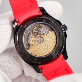 Patek Philippe 316l Steel Red Rubber Strap Watch