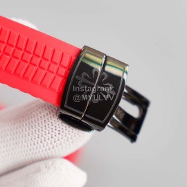 Patek Philippe 316l Steel Red Rubber Strap Watch