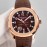 Patek Philippe 316l Steel Brown Rubber Strap Watch