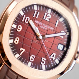 Patek Philippe 316l Steel Brown Rubber Strap Watch