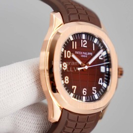 Patek Philippe 316l Steel Brown Rubber Strap Watch