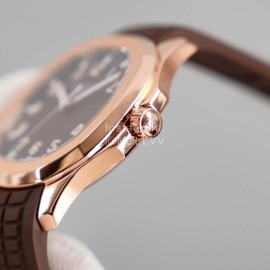 Patek Philippe 316l Steel Brown Rubber Strap Watch