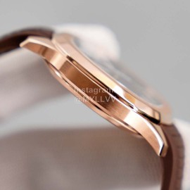 Patek Philippe 316l Steel Brown Rubber Strap Watch