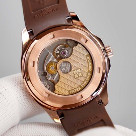 Patek Philippe 316l Steel Brown Rubber Strap Watch