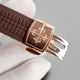 Patek Philippe 316l Steel Brown Rubber Strap Watch