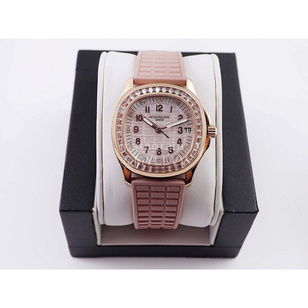 Patek Philippe Aquanaut New Diamond Rubber Strap Watch For Women