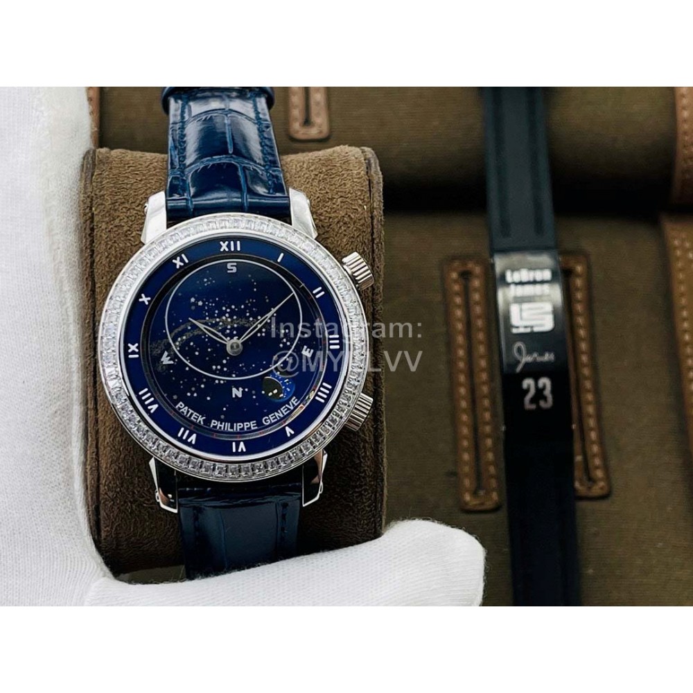 Patek Philippe Pff Factory Navy Leather Strap 42mm Dial Watch