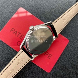 Patek Philippe Leather Strap 37mm Dial Watch Silver