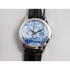 Patek Philippe Fashion Calatrava Round Case Leather Strap Watch