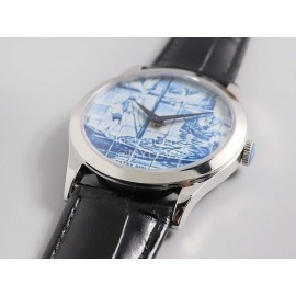 Patek Philippe Fashion Calatrava Round Case Leather Strap Watch