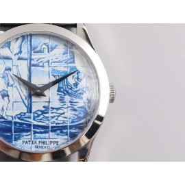 Patek Philippe Fashion Calatrava Round Case Leather Strap Watch