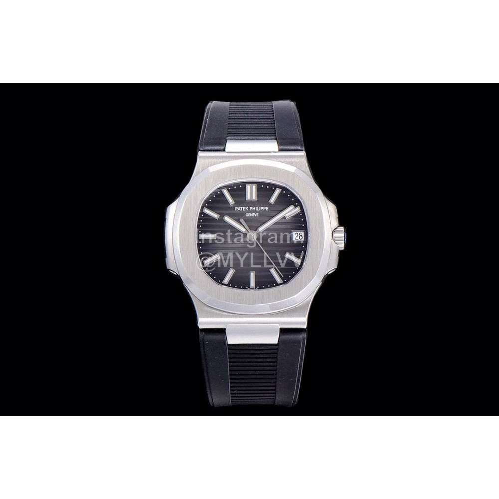 Patek Philippe Fashion Rubber Strap Watch Black