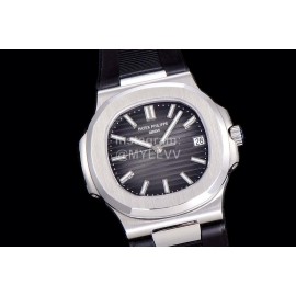 Patek Philippe Fashion Rubber Strap Watch Black