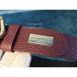 Philipp Plein New Crocodile Leather Belt For Men Wine Red