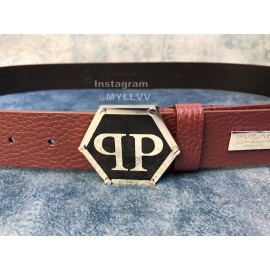 Philipp Plein New Crocodile Leather Belt For Men Wine Red