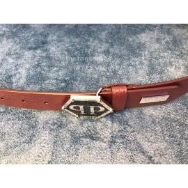 Philipp Plein New Crocodile Leather Belt For Men Wine Red